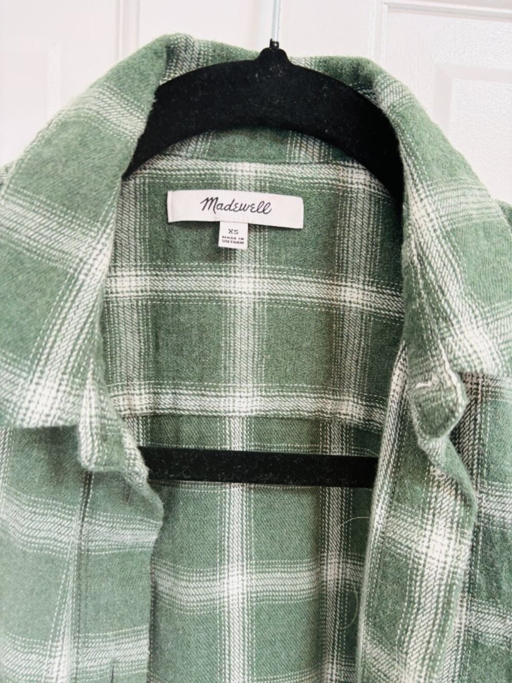 Madewell 90's Grunge/Gorpcore Oversized Forest Green Plaid Flannel Shirt - XS🌲✨ - Picture 10 of 14